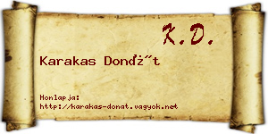 Karakas Donát névjegykártya