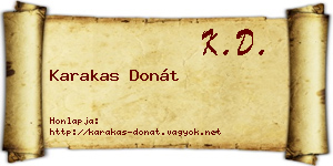 Karakas Donát névjegykártya